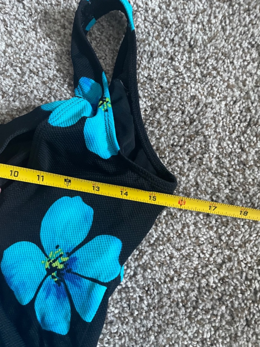 Women's Blue Floral One-Piece Swimsuit - Classic Fit - Picture 10 of 10
